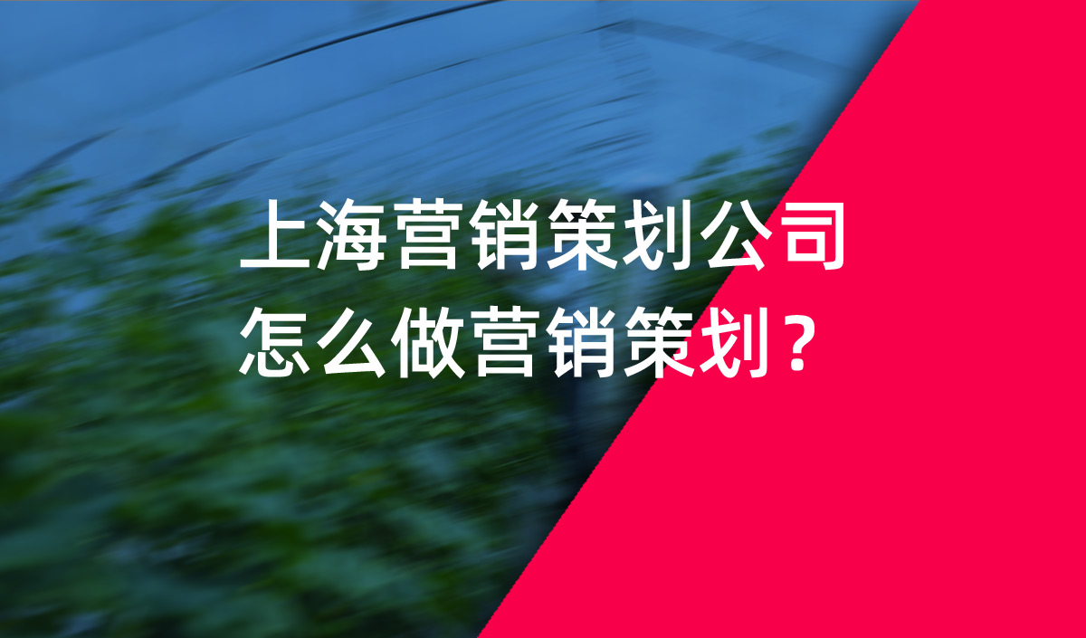 上海營銷策劃公司怎么做營銷策劃？