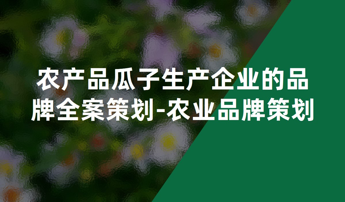 農產品瓜子生產企業(yè)的品牌全案策劃-農業(yè)品牌策劃