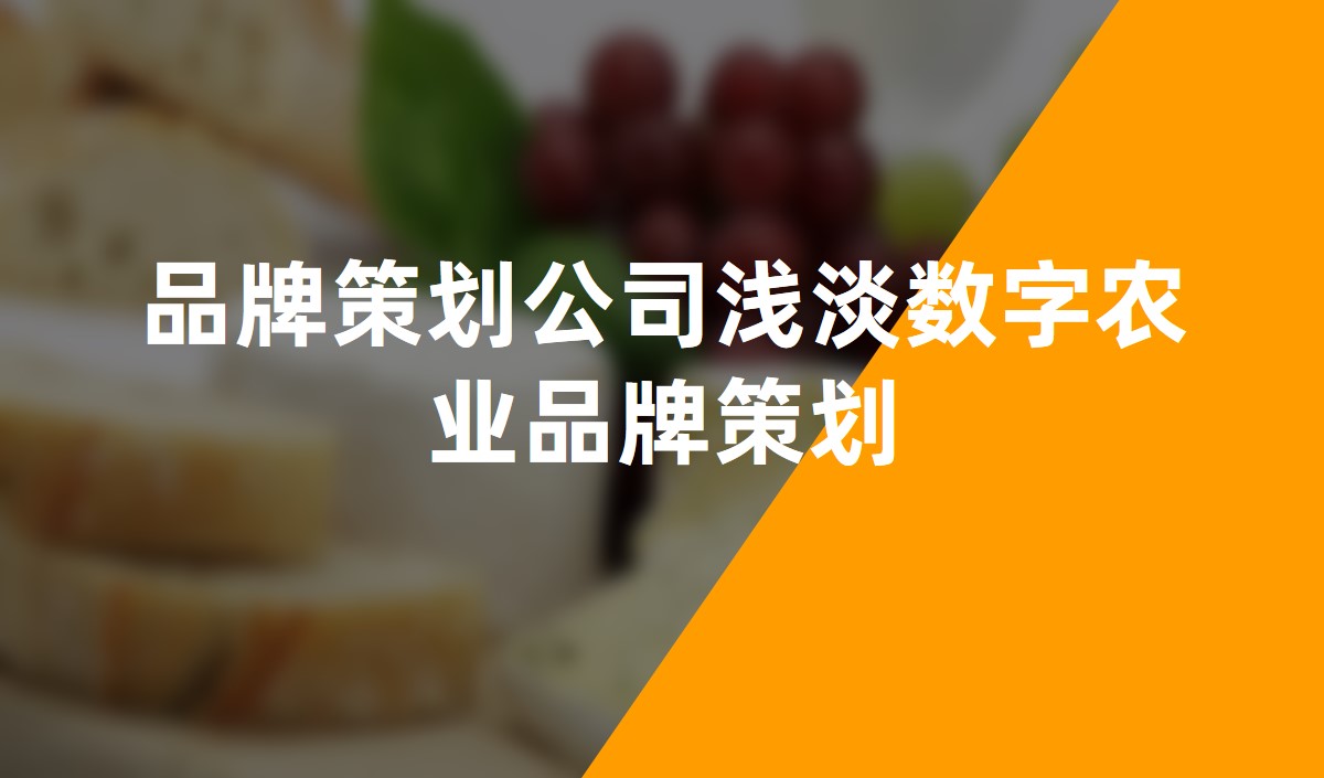 品牌策劃公司淺淡數字農業(yè)品牌策劃